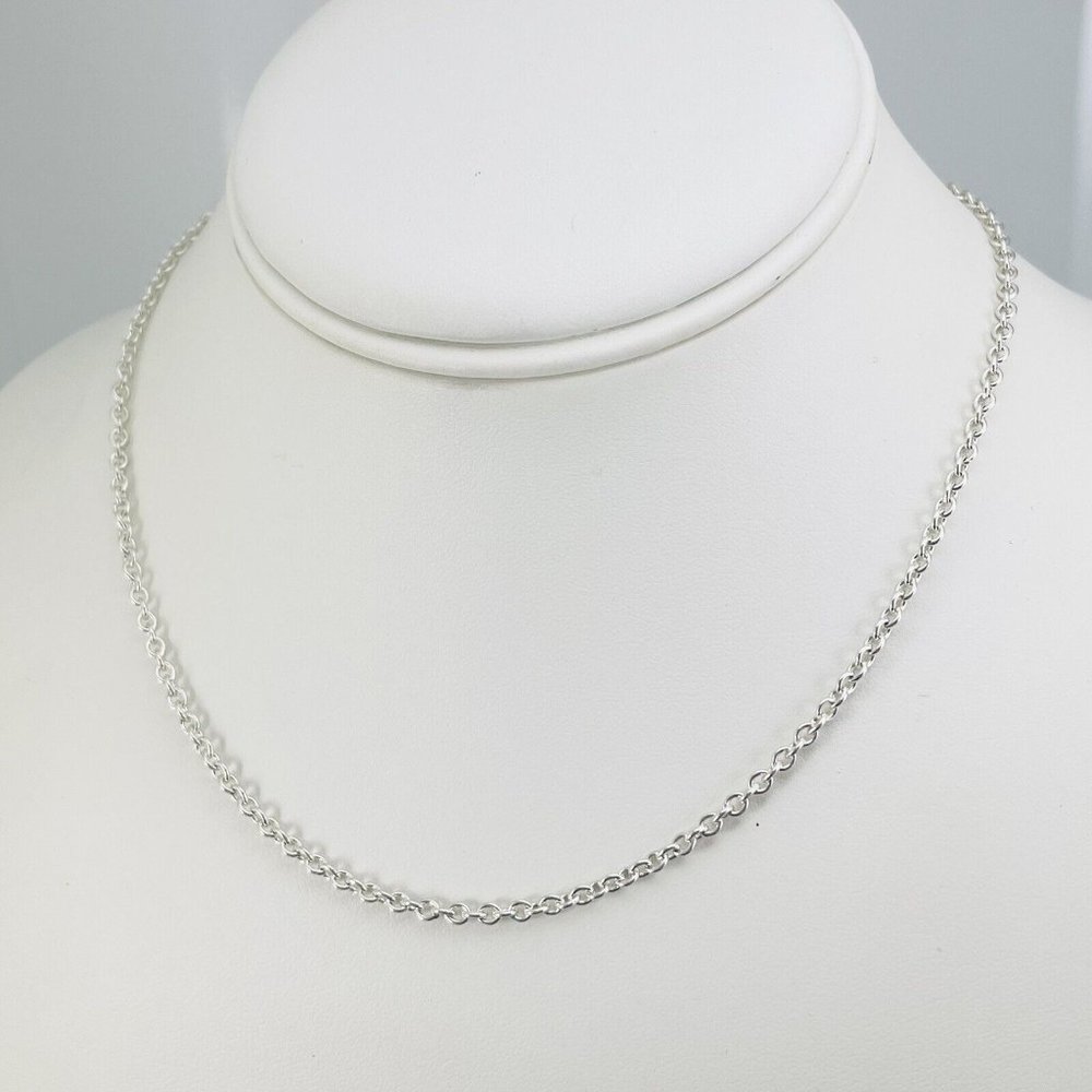 16" Tiffany & Co 3mm Large Link Rolo Chain Necklace